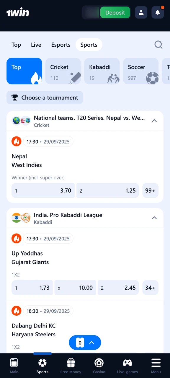 The 1Win app is ideal for Japanese users who like sports.
